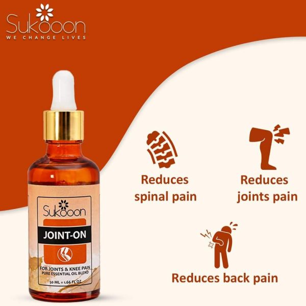 Sukoon Joint On Essential Oil Blend For Pain In Joints, Back Pain, Arthritis Pain, Knee Pain, Tennis Elbow, Strains